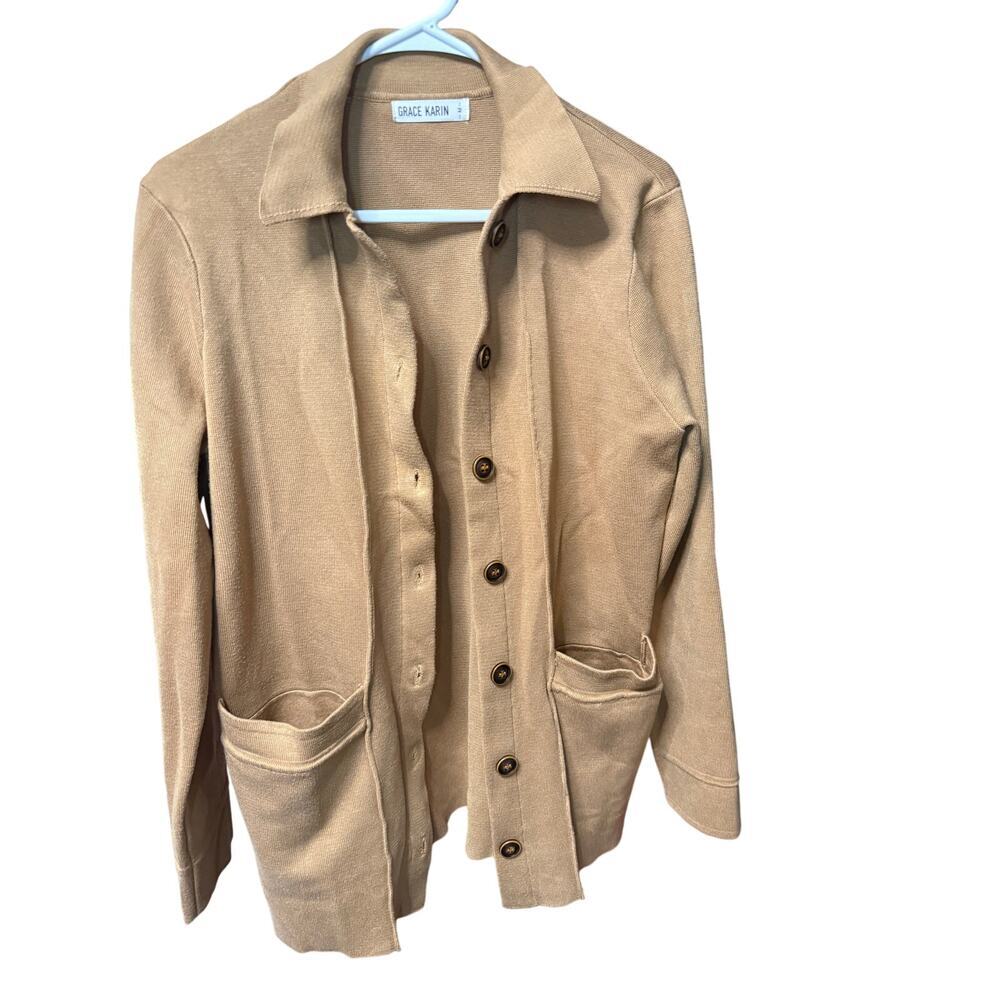 GRACE KARIN Cardigan Knit Button Down with Pockets M - Picture 2 of 4